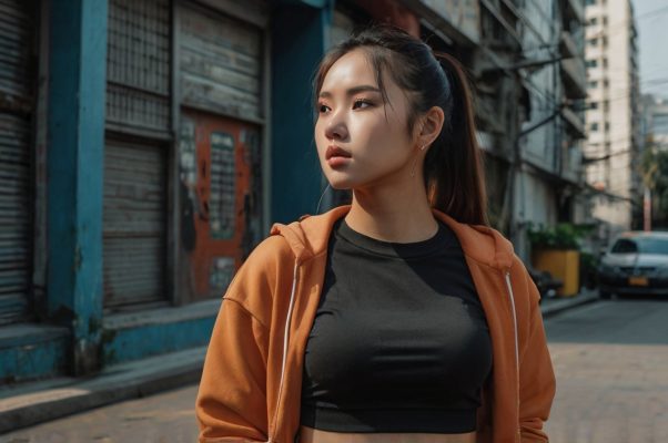 nữ năng động phối croptop với quần thể thao